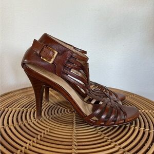 Cole Haan Brown Strappy Heels, Sandal Heels, Size 9.5